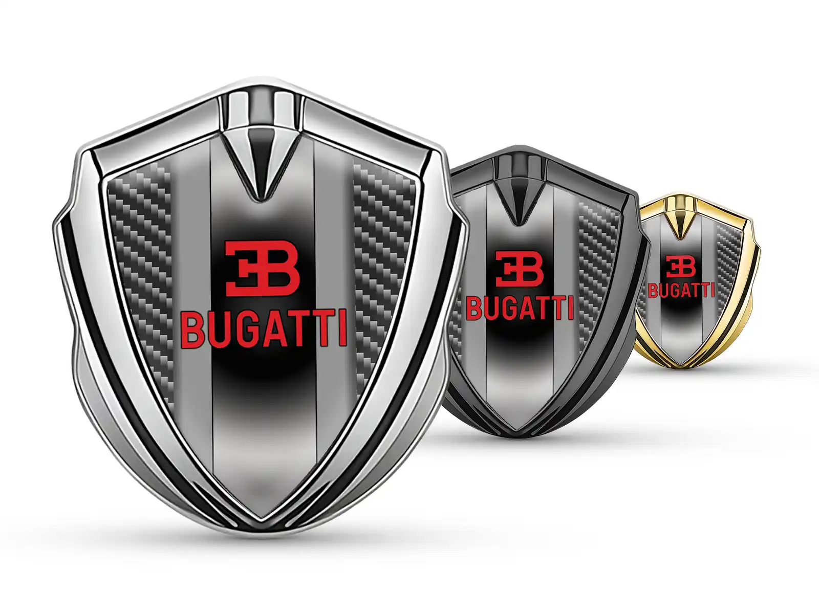 Bugatti Auto Logo Abzeichen Pro Stil Edelstahlkante